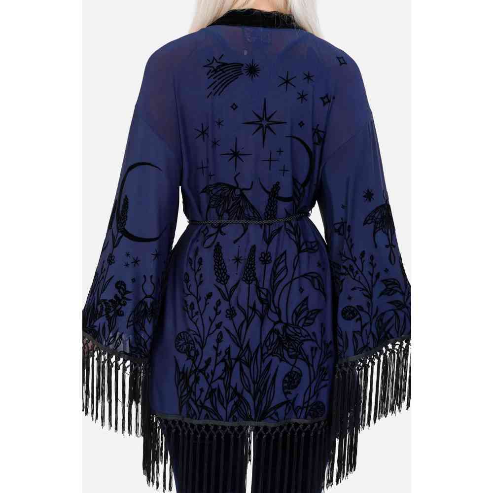 Restyle - Moon garden Kimono - Dark blue